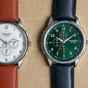 Stylish lather strap Wristwatch, 2 Combo pack